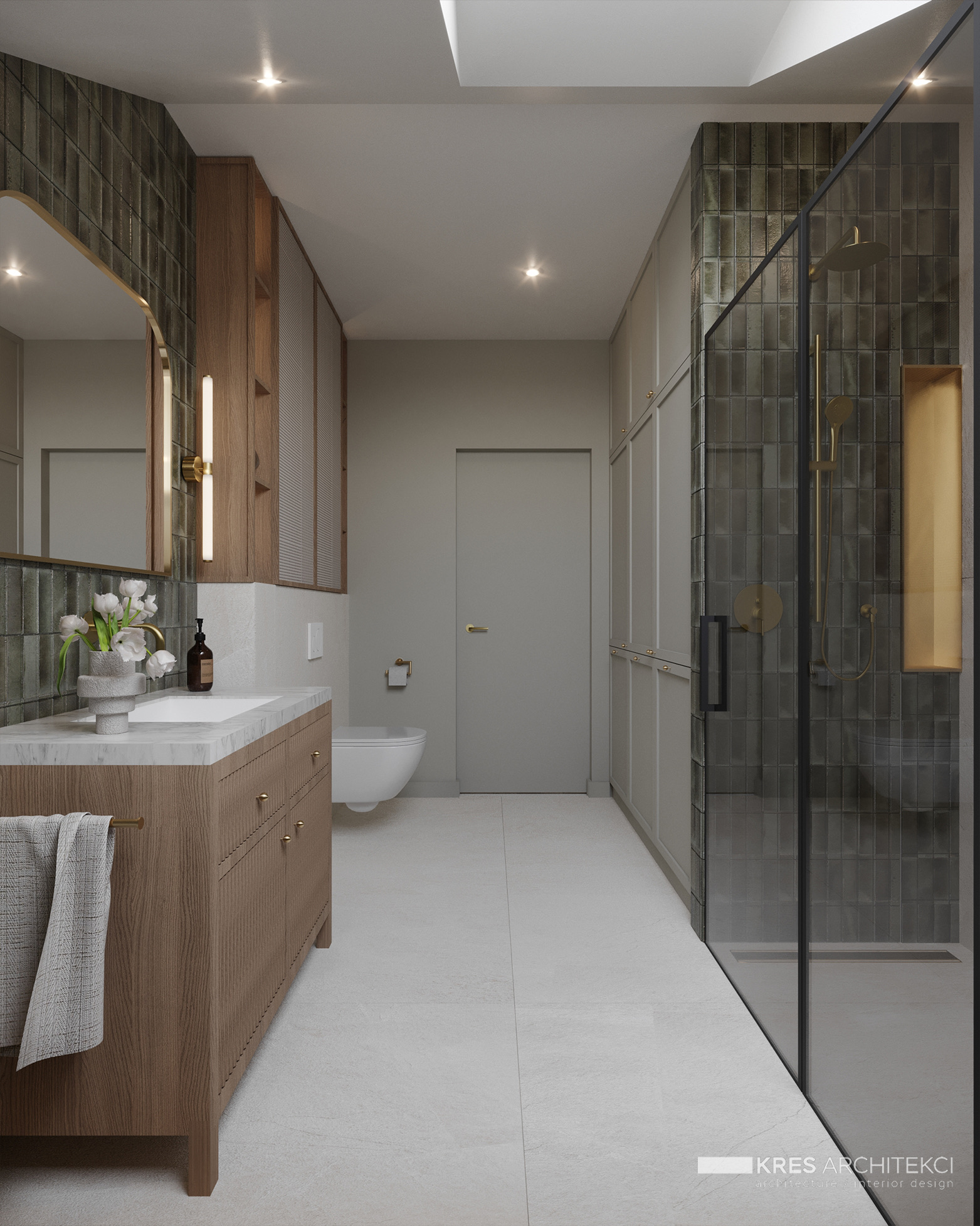 Wizualizacja łazienki w stylu farmhouse