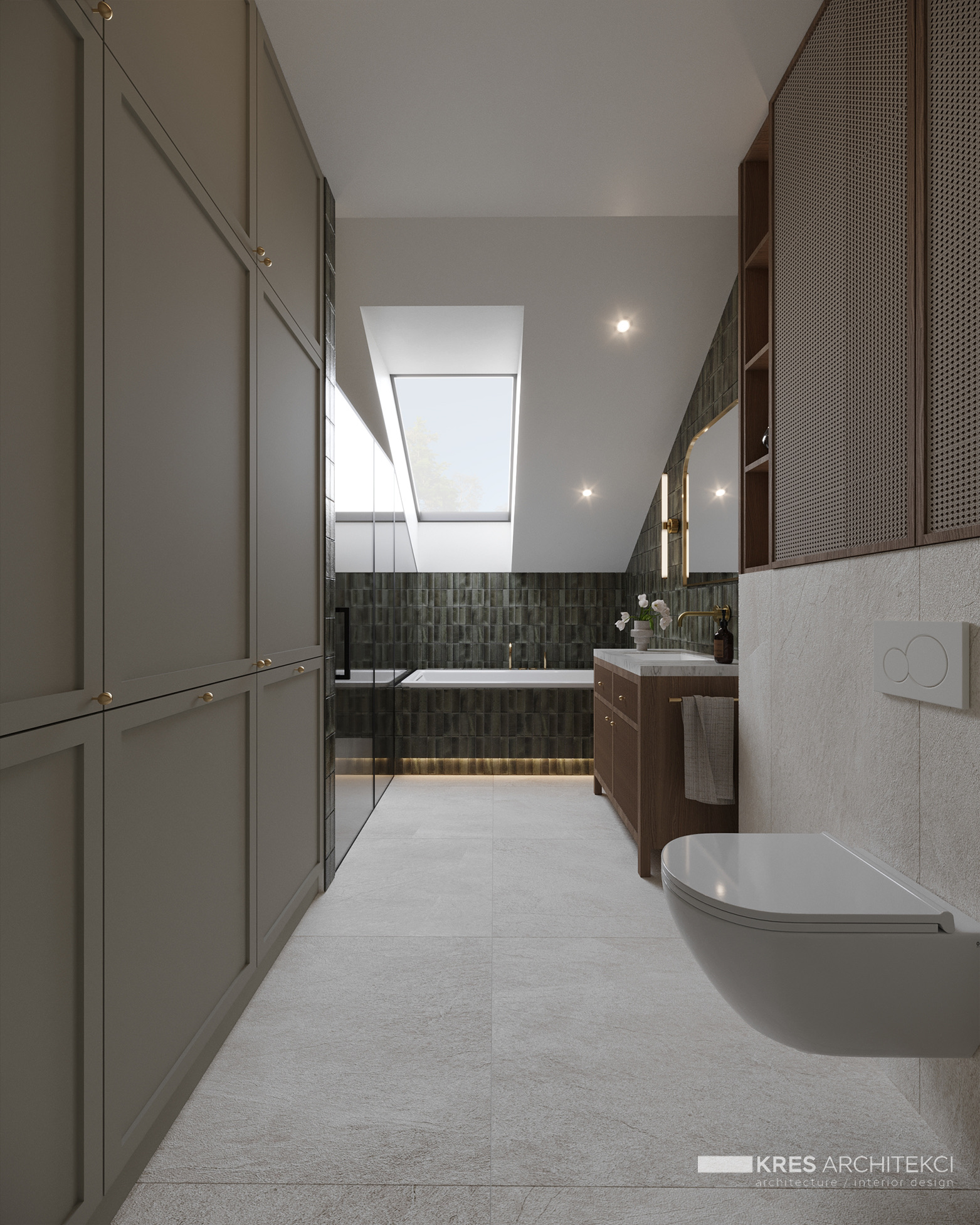 Wizualizacja łazienki w stylu farmhouse