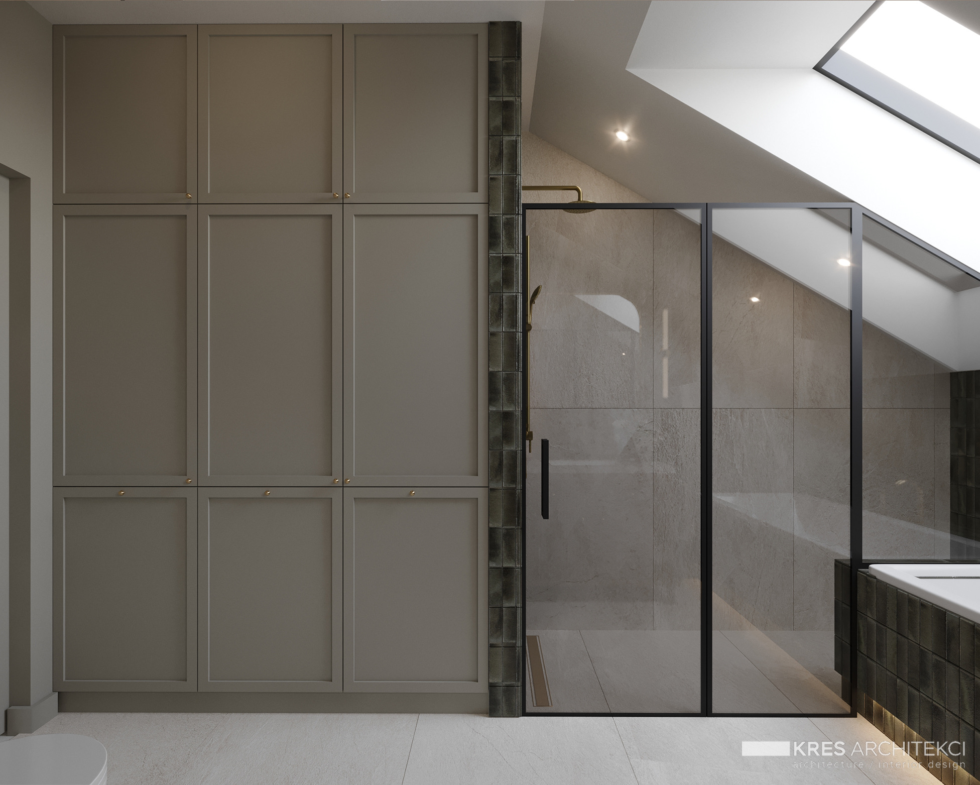 Wizualizacja łazienki w stylu farmhouse